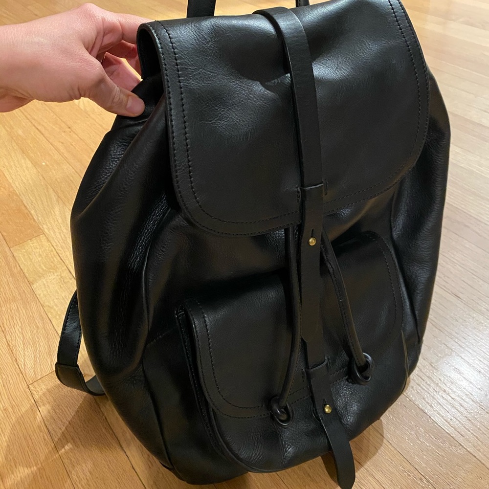 Madewell Black Leather Backpack